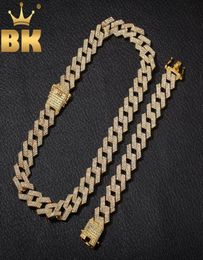 THE BLING KING 20mm Miami Prong Cuban Chain NEBA 3 Row Full Iced Out Rhinestones Necklace Bracelet Mens Hiphop Jewelry Set8839452