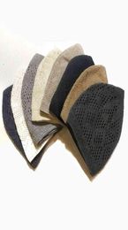 12 pcs Men Whole Coif Cotton Knitting Hats Men039s Skull Cap Muslim Islamic Prayer Hat Head Solid Casual8040590