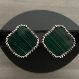Retro woman luxury mens Earrings Designer for Women small carving metal green black silver color fashion orecchini luxuries jewlery vintage earring ZB002 e4
