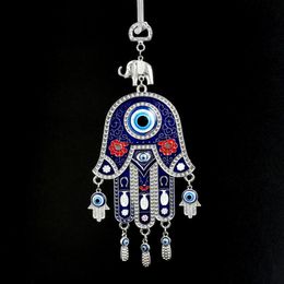 Evil Eye Wall Hanging Turkey Evil Eye Beads With Hamsa Hand Car Keychain Blue Evil Eye Tassel Charm Wall Hanging Jewellery Key Ring 310f