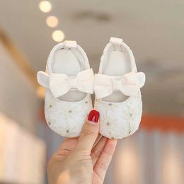 Athletic Outdoor HAIZHIW 0-18 Months Cute White Lace Baby Girl Princess shoes Baby Shoes Bow Fringe Rubber Soled Non-slip Footwear Crib ShoesL2401