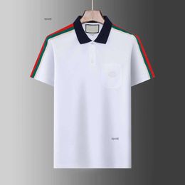 2024 Fashion Polo Short Sleeved Designer Men's Shirt Lapel Letter High-quality Top Casual Business Slim Fitting T-shirt 230