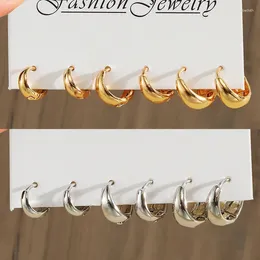 Hoop Earrings Simple Elliptic Sets For Women Trendy Metal Circle Small Ear Buckle OL Punk Unisex Rock Jewelry