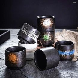 Mugs Japanese Style Tea Cup Kiln Transformation Ceramic Espresso Teacup Stackable Crude Pottery Coffee Mug Wine Drinkware