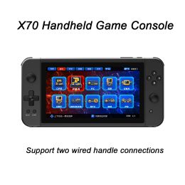 Players New X70 7 Inch HD Screen Retro Video Game Console 32G/64G 10 Simulators Handheld Game Players Support TwoPlayer for /GBA/SFC