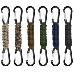 Hooks Paracord Strap Backpack Clips Keychain Carabiner Double Hook Water Bottle Clip Heavy Duty Key With Rings For Hiking