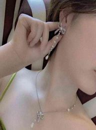 Earrings Designer For Women cuff Bow C family pearl long Fashion tassel Jewellery women039s net red suit4389532