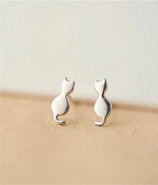 Fashion ctue Animal Cat Stud Earrings lovely Kitty Cat ear stud earring for women brinco de meninas7834889