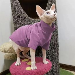 Sphinx Cat Clothes Soft Cotton Autumn and Winter Kitten Puppy Clothes Bottoming Shirt Winter Warm Hairless Cat Pet Clothes 240219