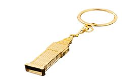 Keychain big ben 3D clock Pendants DIY Men Jewellery Car Key Chain Ring Holder Souvenir For Gift6789827