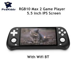 Players Powkiddy 5 inch RGB10 Max 2 Open Source Handheld Retro Game Console RK3326 Chip 3D Wifi Video Game Player Box Machine Kids Gift