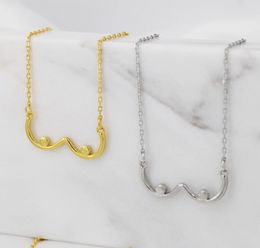 Female Sexy Breast Lactation Chain Necklace Feminist Artistic Body Chest Stainless Steel Sea Wave Shape Pendant Charm Chain Choker for Women Girl