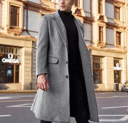 Men039s Trench Coats Autumn and winter Long cotton Trench Coat Male Winter Brand Mens Cashmere Coat Fit Woollen Peacoat Windbrea9419030