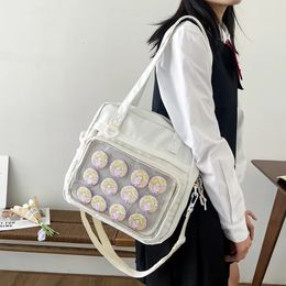 Japanese Style Kawaii Itabag For Dolls Large Handbags Nylon School Bags For Teenage Girls Tote Shoulder Bag JK Crossbody Bag 240227