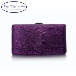 GreyGreenNavy bluePurple Velvet Fabric Hard Case Box Clutch Bag Evening Bags for Womens Party Prom Wedding 240223