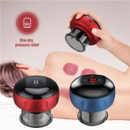 Products Electric Cupping Massage Device Intelligent Breathing Lcd Display Guasha Scraping Heating Vacuum Negative Pressure Body Massager