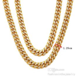 Chains Designer Jewelry Luxury Fashion miami necklaces and bracelet set wholesale hip hop necklace for men iced out chain cuban link tight weave 14k solid gold plated