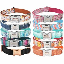 Collars AiruiDog Dog Collar Adjustable Personalised Durable Nylon Free Engraved ID Name Boy Girl Collar Perro Chihuahua