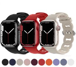 Designer Solid Color Sport Silicone Strap for Apple Watch Band 38mm 40mm 41mm 42mm 44mm 45mm 49mm Replacement Wristband iWatch Ultra2 Series 9 8 7 6 5 4 3 2 1 SE Women Men ca