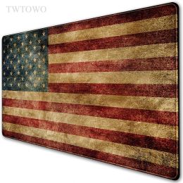 Pads Vintage American Flag Mouse Pad Gaming XL HD New Large Mousepad XXL Mouse Mat Carpet Office Computer Table Mat Mouse Mat