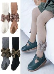 Leggings Tights Kid Girls Autumn Winter Warm Pantyhose Cotton Infant Baby Toddler Born Solid Bow Stockings Children For 07 Year9975675