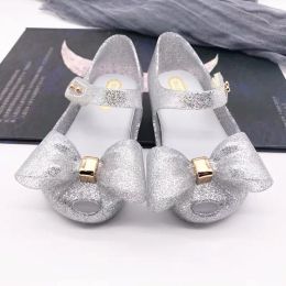 Outdoor Mini Melissa 2019 Summer Baby Girl Sandals Bowtie Children Shoes PVC Leather Small Kids Sandals Princess Girls Shoe