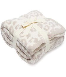 Blankets Half Wool Sheep Blanket Knitted Leopard Plush Barefoot Dream bedding article7897384