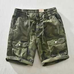 Men's Shorts Mens outdoor travel camouflage shorts summer Japanese Harajuku hip-hop Modis cargo shorts mens loose jogger beach Capris pants J240228