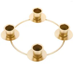 Candle Holders Coffee Table Decor Wreath Holder Accessory Candlestick Decoration Ring Iron Xmas Ornament