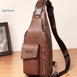 Men Outdoor Cross Body versatile Chest bags Quality Pu waterproof 32cm super large volume travelling bags factory direct 194D