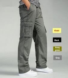 Men Cargo Pants Man Overall Loose Working Trousers Military Army Green Plus Size 4XL 5XL 6XL Workman Khaki Long Baggy Pants 2011181357117