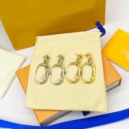 Luxury Gold Silver Crystal Letter Ear Drop Earrings Fashion Brand Designer Women Ear Stud Earrings Stainless Steel Jewellery Accessories With Box Wholesale