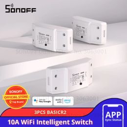Control 3PCS Sonoff Basic 10A Wifi Smart Switch Remote Wireless Light Power Switch Intelligent Universal DIY Wifi Switch Work With Alexa