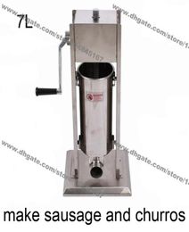 Commercial Use 7L Stainless Steel Hand Crank Vertiacal Sausage Stuffer and Churros Maker Machine6317801