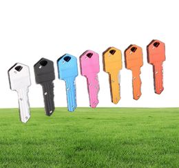 10 Colors Mini Folding Knife Keychain Outdoor Gadgets Key Shape Pocket Fruit Knifes Multifunctional Tool Key chain Saber Swiss Sel6782163