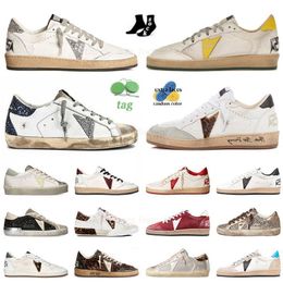 original fashion dirty old shoe luxury high top golden sneakers Star Italy Brand mid-star fur slides Star Super stars Suede Glitter loafers Unisex shoes Size 36-46