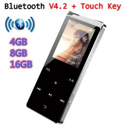 Players MP3 Player with Bluetooth Speaker Touch key Builtin 8GB 16GB HiFi Metal Mini Portable Walk man with radio FM recording