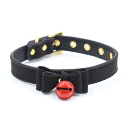 PU Leather Collar With Metal Bell Bondage Dog Slave Sex Toys For Women Men Couples Flirting Adult Games Products
