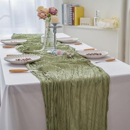 テーブルランナーと装飾チーズクロスは、感謝祭、ベビーシャワー、誕生日、結婚式に最適なさまざまなスタイルの黄麻布のテーブルランナーで装飾を高めます