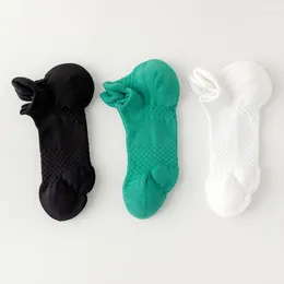 Men's Socks 3 Pairs/lot Men Spring Summer Solid Color Sport Outdoor Black White Green Towel Bottom Cotton Ankle