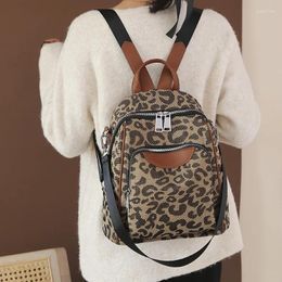 School Bags Designer Women Backpack Vintage Leopard Bagpack Schoolbag For Teenagers Girls Multifunctional Female Shoulder Bag