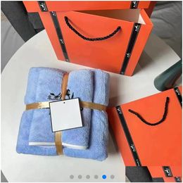 Towel Luxury Bath Set Coral Veet Designer Letter Face Towels Absorbent Men Womens Wash Cloths Drop Delivery Home Garden Textiles Dhct5