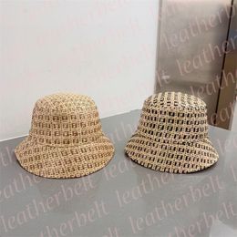 Full Letter Bucket Hats Fashion Designer Straw Hats Women Men Summer Outdoor Beach Fisherman Hats Stingy Brim Visor Snapback