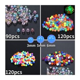 Nose Rings & Studs Nose Rings Studs 90100120Pcs Colorf Acrylic Replacement Ball M 5Mm 6Mm Tongue Barbell Lip Ring Ear Belly Eyebrow P Dhqfx