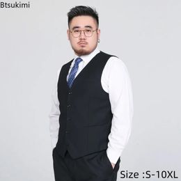 Elegant Style Mens Suit Vest Fashion Single Breasted Vneck Business Formal Male Gentleman Waistcoat Plus Size S10XL 240228