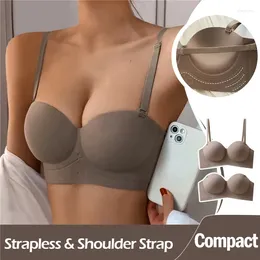 Bras 2024 Sexy Strapless Push-Up Underwear No Steel Ring Beautiful Back Closed Breasts Comfortable Breathable Sling Women's Bra