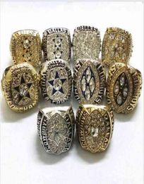 10pcs set 1971 1977 1992 1993 1995 cowboys ship ring size 11 souvenir fan whole drop6528670