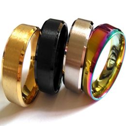 30pcs Top Colour Mix 8mm Quality Men Women Simple Plain Classic Stainless Steel Band Rings Party Rings Whole Fashion Weddin198C