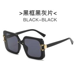 Original 1to1 New Sunglasses H Home Fashion Korean Edition Glasses Street Shoot Large Frame Personalised Network Red Live Box Ins PEE7