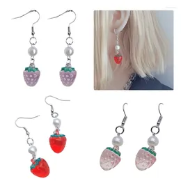 Dangle Earrings Elegant Strawberry For Women Girls Stylish Ear Adorments Trendy Hooks Fashion Jewellery Accessories Gift